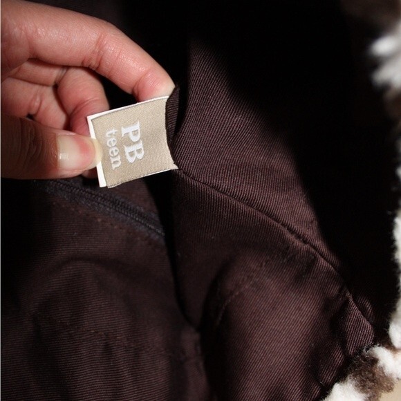 Pottery Barn Teen Fluffy Faux Fur Zebra Tote - Picture 3 of 6